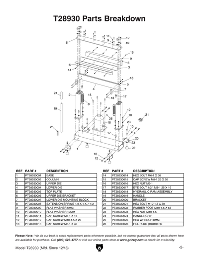 Part Diagram for T28930