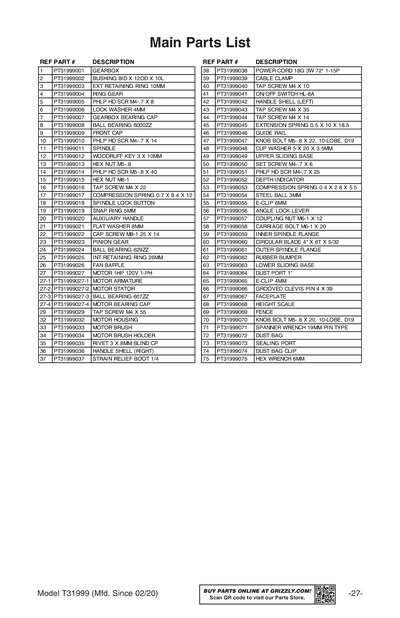 Part Diagram for T31999