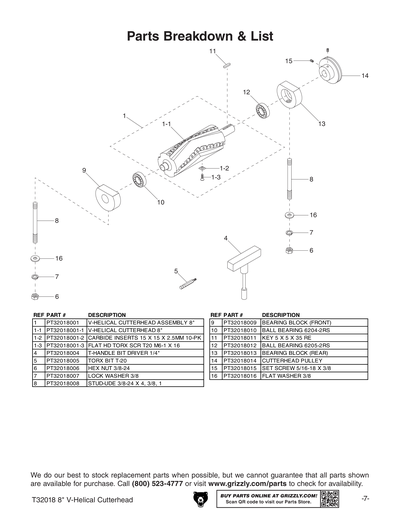 Part Diagram for T32018