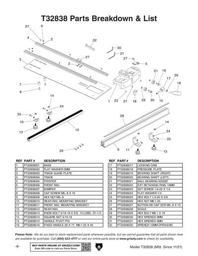 Part Diagram for T32838