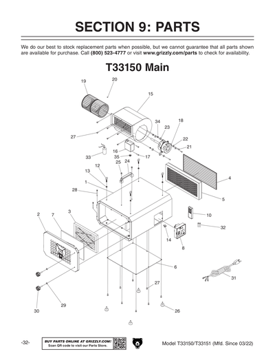 Part Diagram for T33150