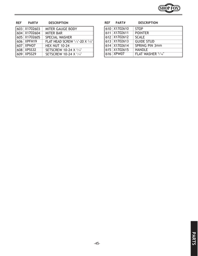 Part Diagram for W1702