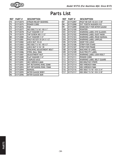 Part Diagram for W1712