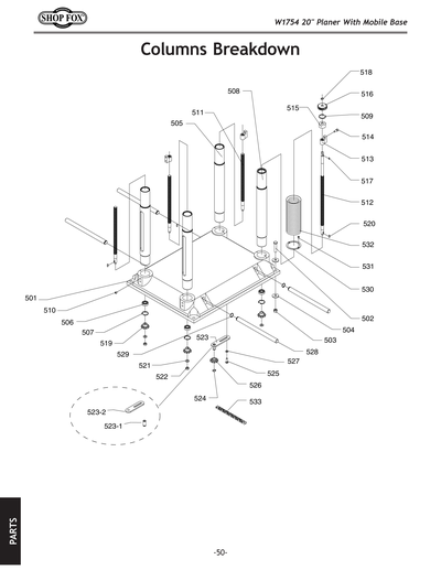 Parts for W1754 20