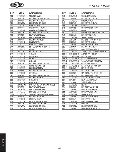 Part Diagram for W1763