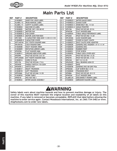 Part Diagram for W1828