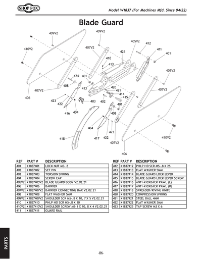 Part Diagram for W1837