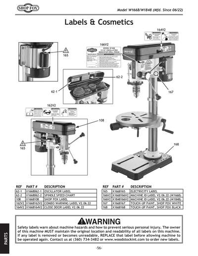 Parts for W1848 13-1/4