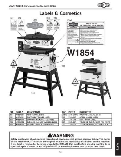 Part Diagram for W1854