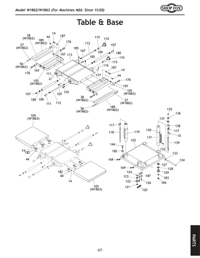 Parts for W1862 15