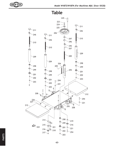 Parts for W1873 15'' 3 HP Fixed-Table Planer - Grizzly Industrial
