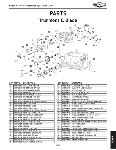 Part Diagram for W1875