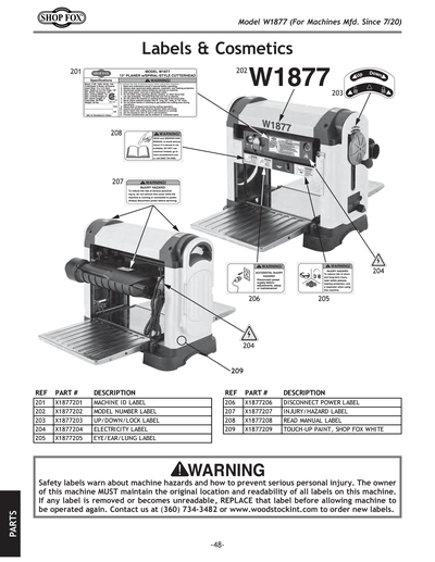 Parts for W1877 13