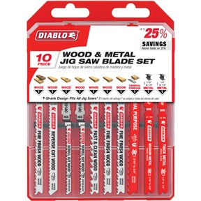 Assortment of Jigsaw Blades, 10 Pk.