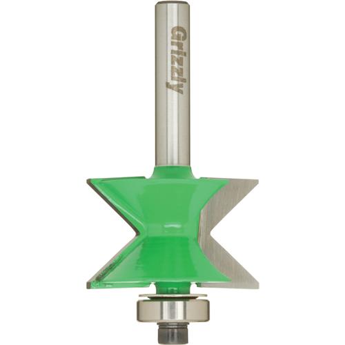 Grizzly C1531 - 90 V-Groove Bit (Male) w/ Bearing Guide, 1/4