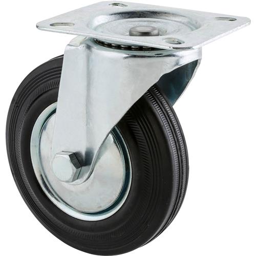 Image for Steelex D2539 - 5" Black Rubber Swivel Caster