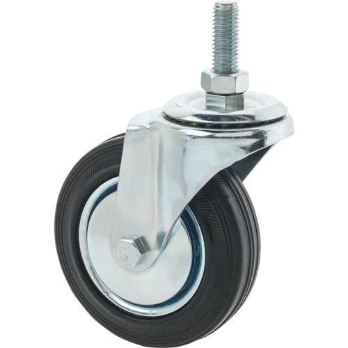 Image for Steelex D2543 - 4" Black Rubber Swivel Caster, Threaded