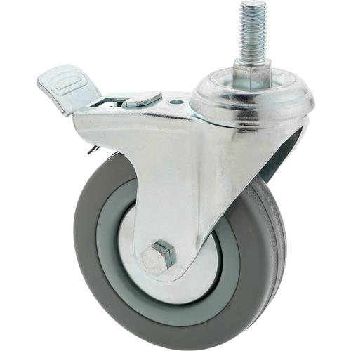 Image for Steelex D2602 - 4" Gray Rubber Swivel Caster w/ Double Brake, Threaded