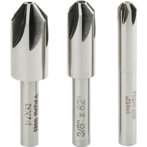 Image for Grizzly H3024 - 3 Pc. 6 Flute Countersink Set - 82