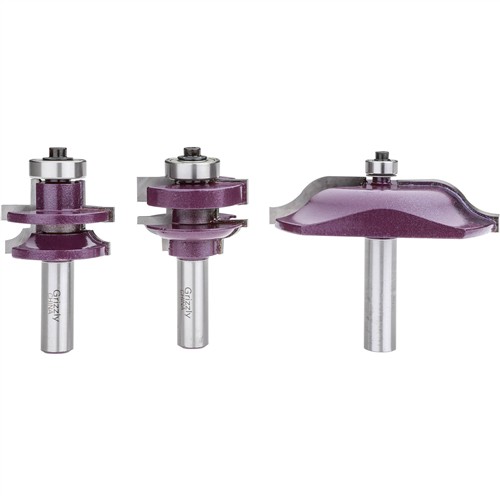 Image for Grizzly H5563 - Quarter Bead Panel Bit 3 Pc. Set, 1/2" Shank