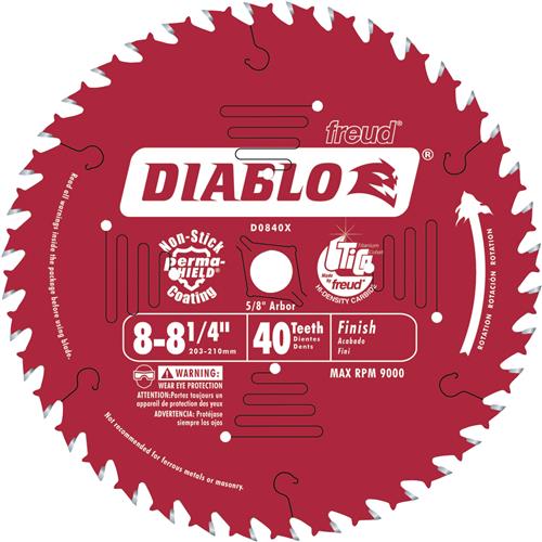Image for Diablo T24422 - 8-1/4" x 5/8" 40t .094 Finishing Saw Blade