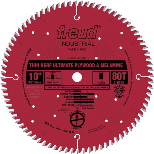 Image for Freud T24427 - 10" x 5/8" 80t Hi-ATB Plywood Saw Blade