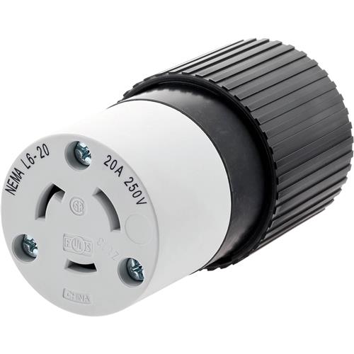 Image for Hubbell T28419 - 20 Amp 250V NEMA L6-20 Single-Phase Twist Lock Connector