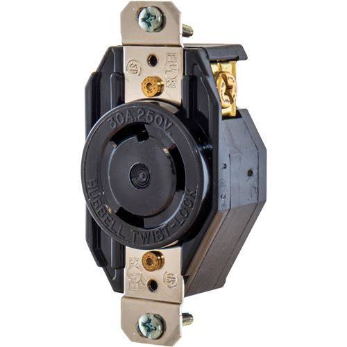 Image for Hubbell T28430 - 30 Amp 250V NEMA L6-30 Single-Phase Twist Lock Receptacle