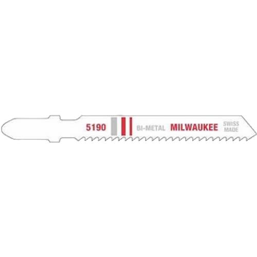 Image for Milwaukee T31363 - 4" 6 TPI T-Shank Bi-Metal Wood Jigsaw Blade, 5 pk.