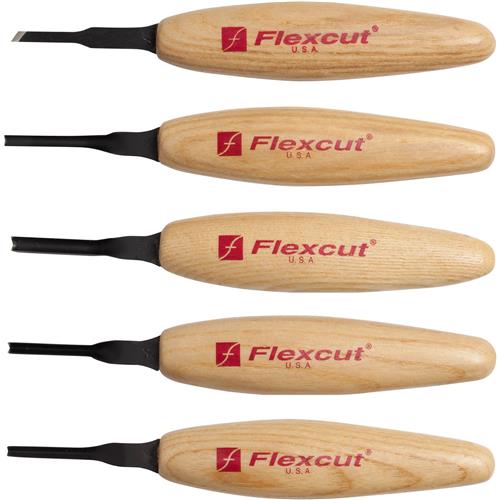 Image for Flexcut T32686 - 5 Pc. 3mm Mixed Profile Micro Tool Set